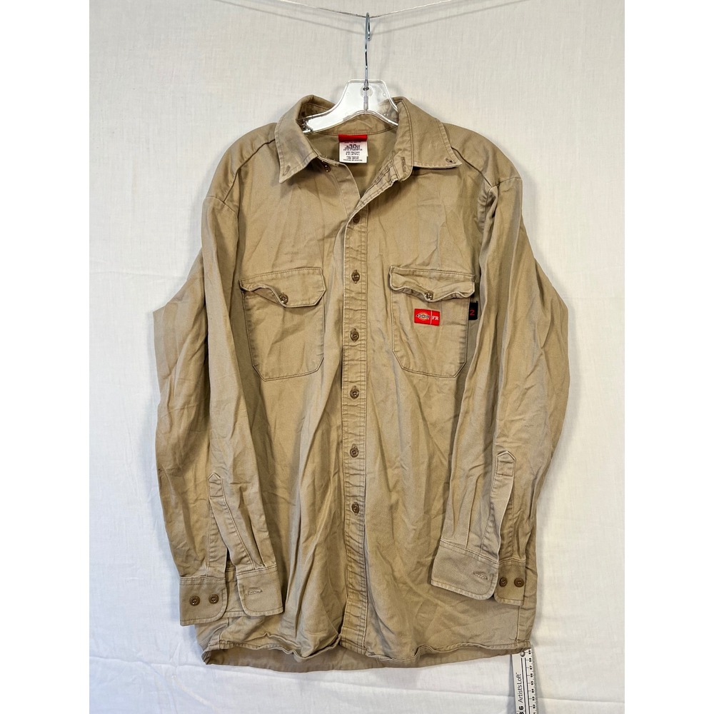 Dickies FR by Workrite Mens Khaki Flame Resistant Work Shirt RL301KH MD-RG